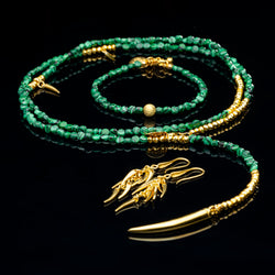 Grand freedom necklace, bracelet and tribal earrings.