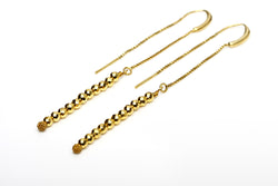 Earrings Long - Goldplated pyrite - Hildur Hafstein